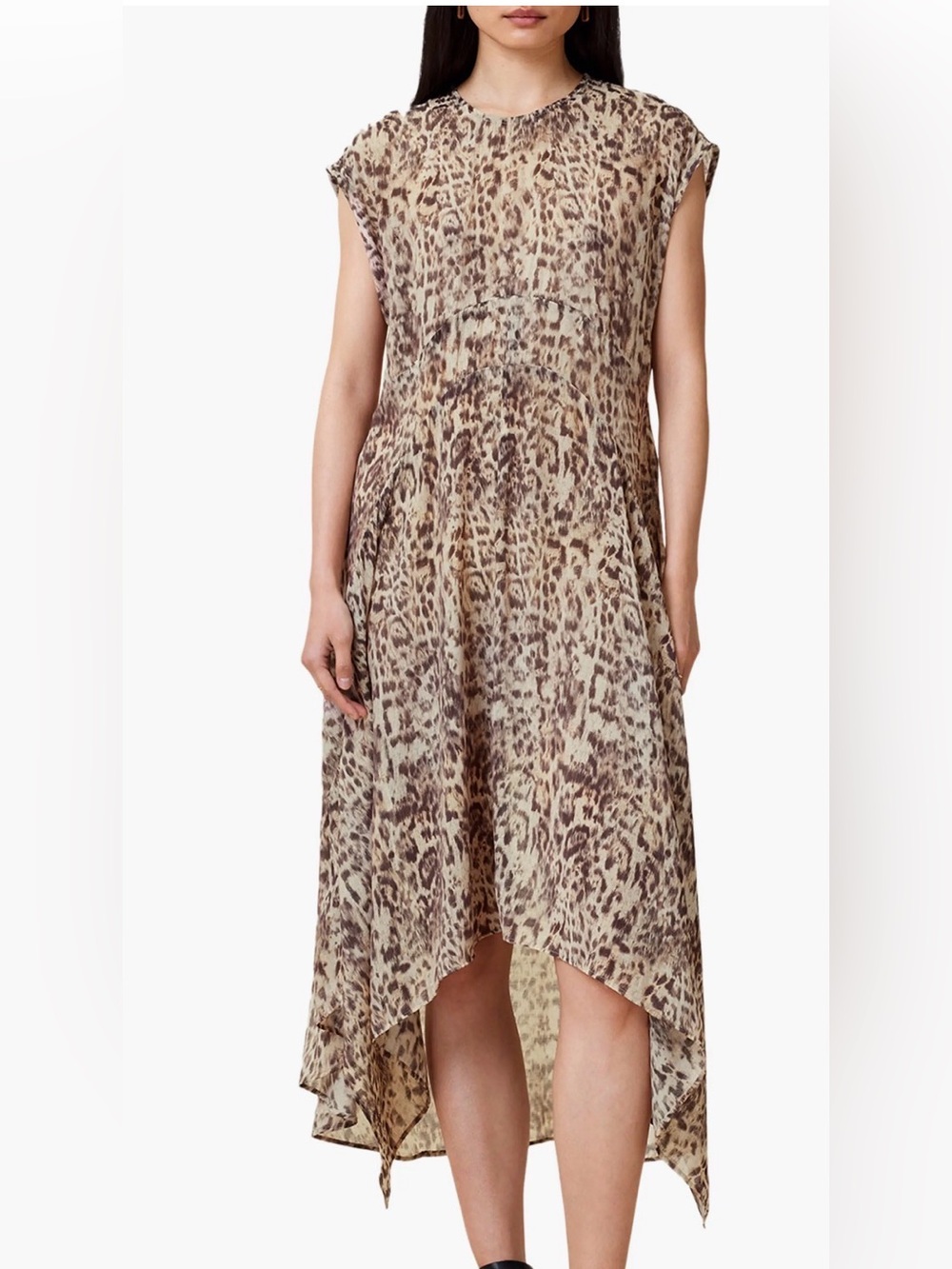 AllSaints $239 Arwen Dress Animal Print Midi Dress